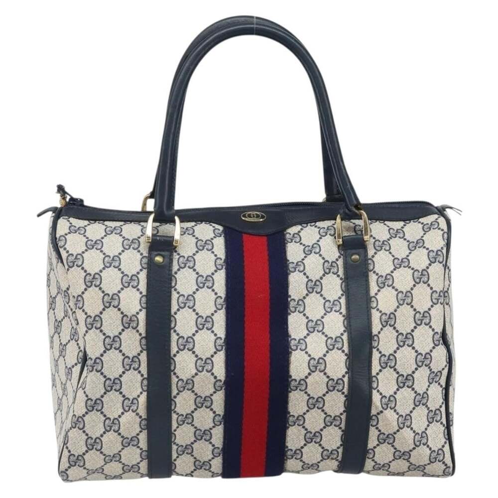 Gucci GG Supreme Web Mini Boston Bag Navy
